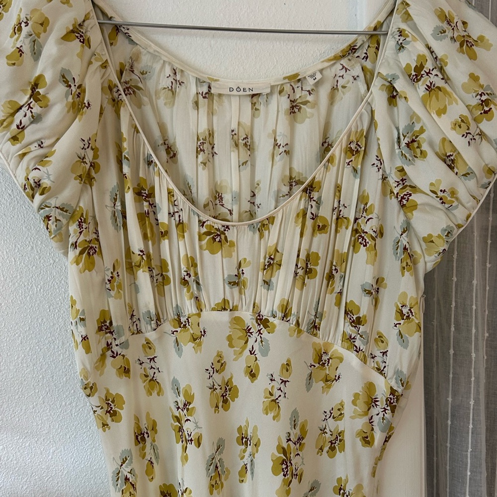 Floral Yellow and White Dress